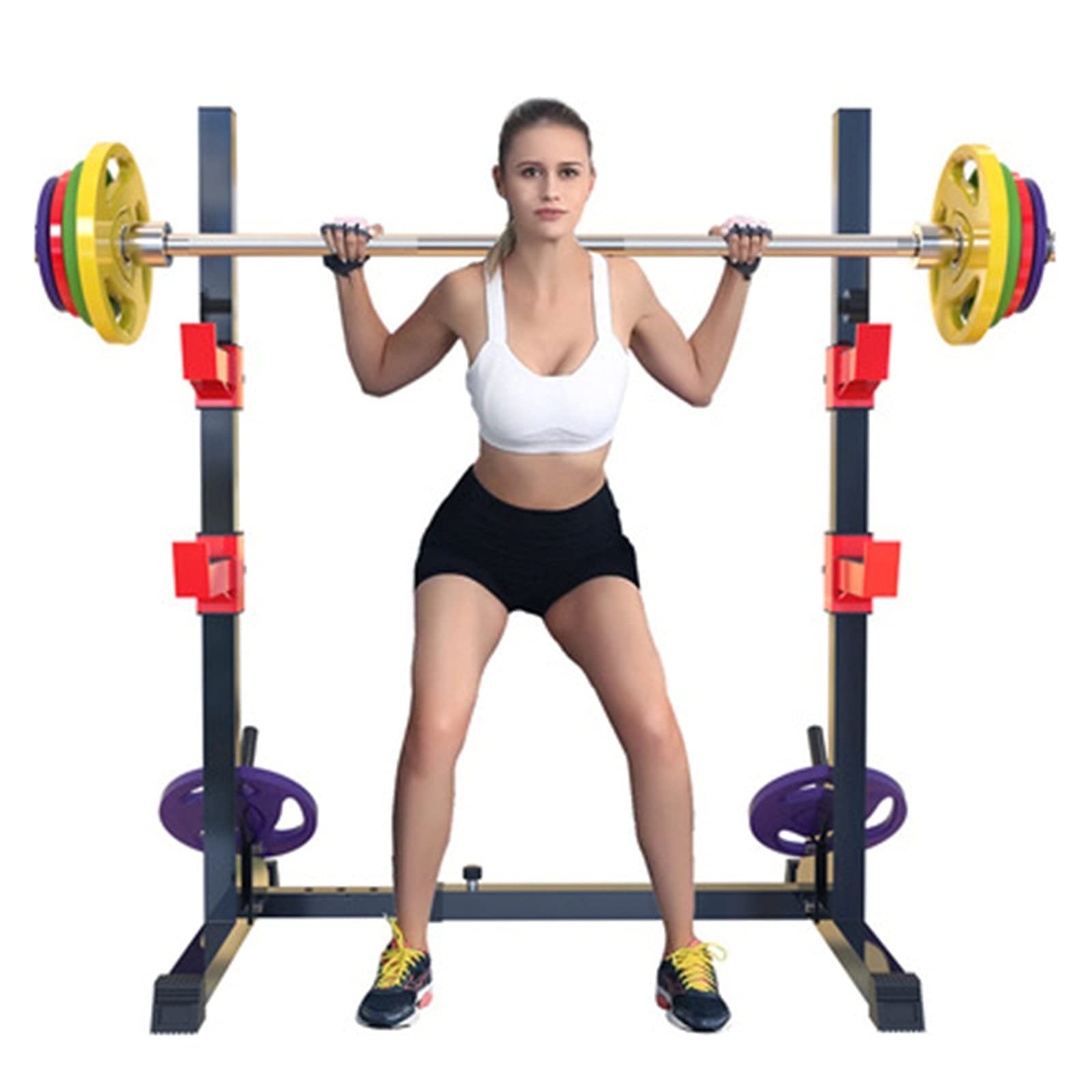 ベンチプレスラック バーベルスタンド　ラック　ダンベル Amazon | プロフェッショナル調整可能なスクワットラック